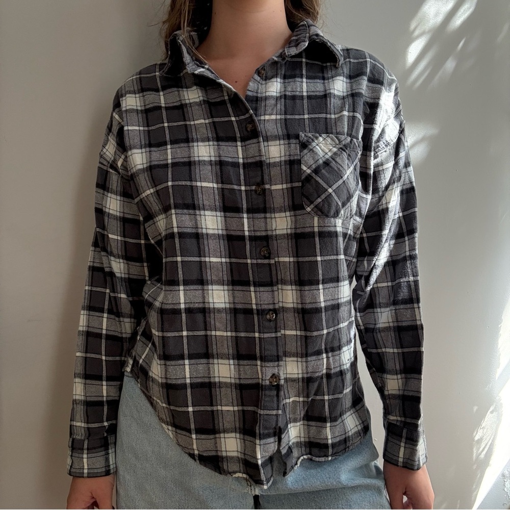 Brandy Melville Plaid Button-Up Shirt